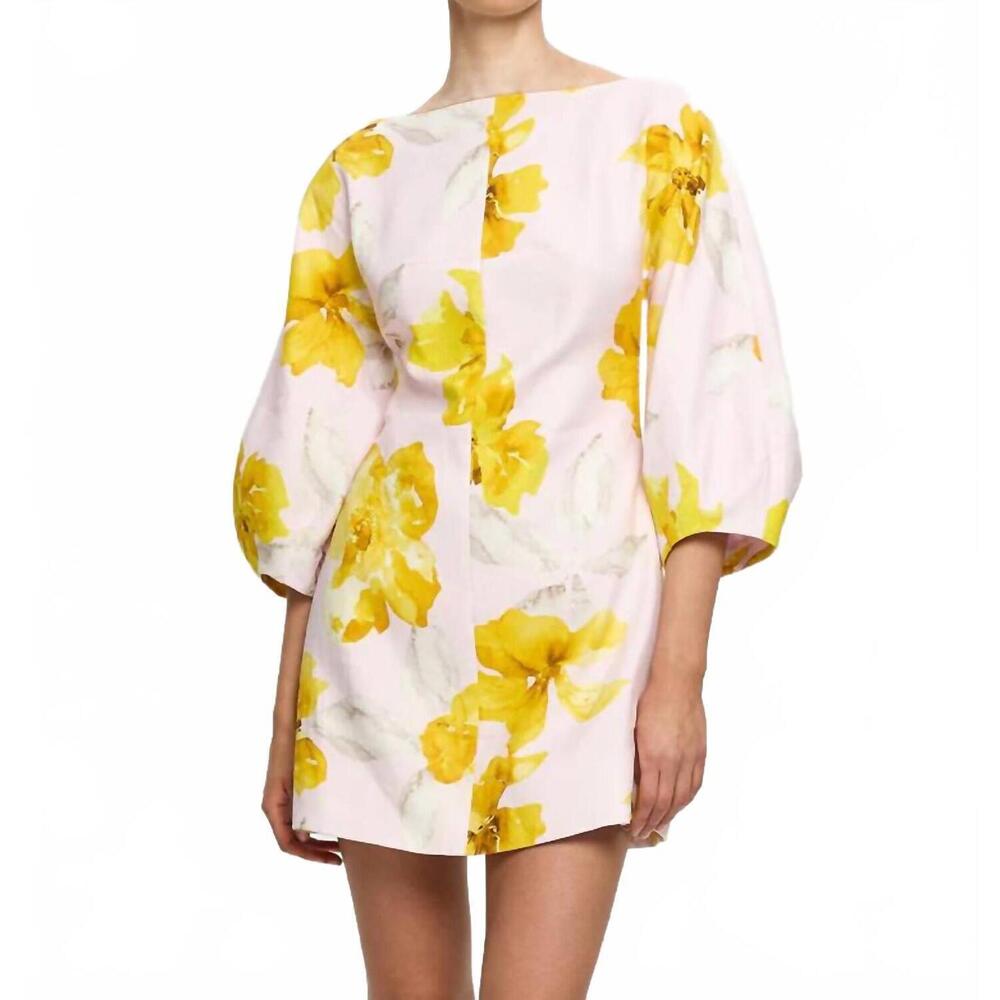 NEW KIVARI francine mini dress in pink yellow